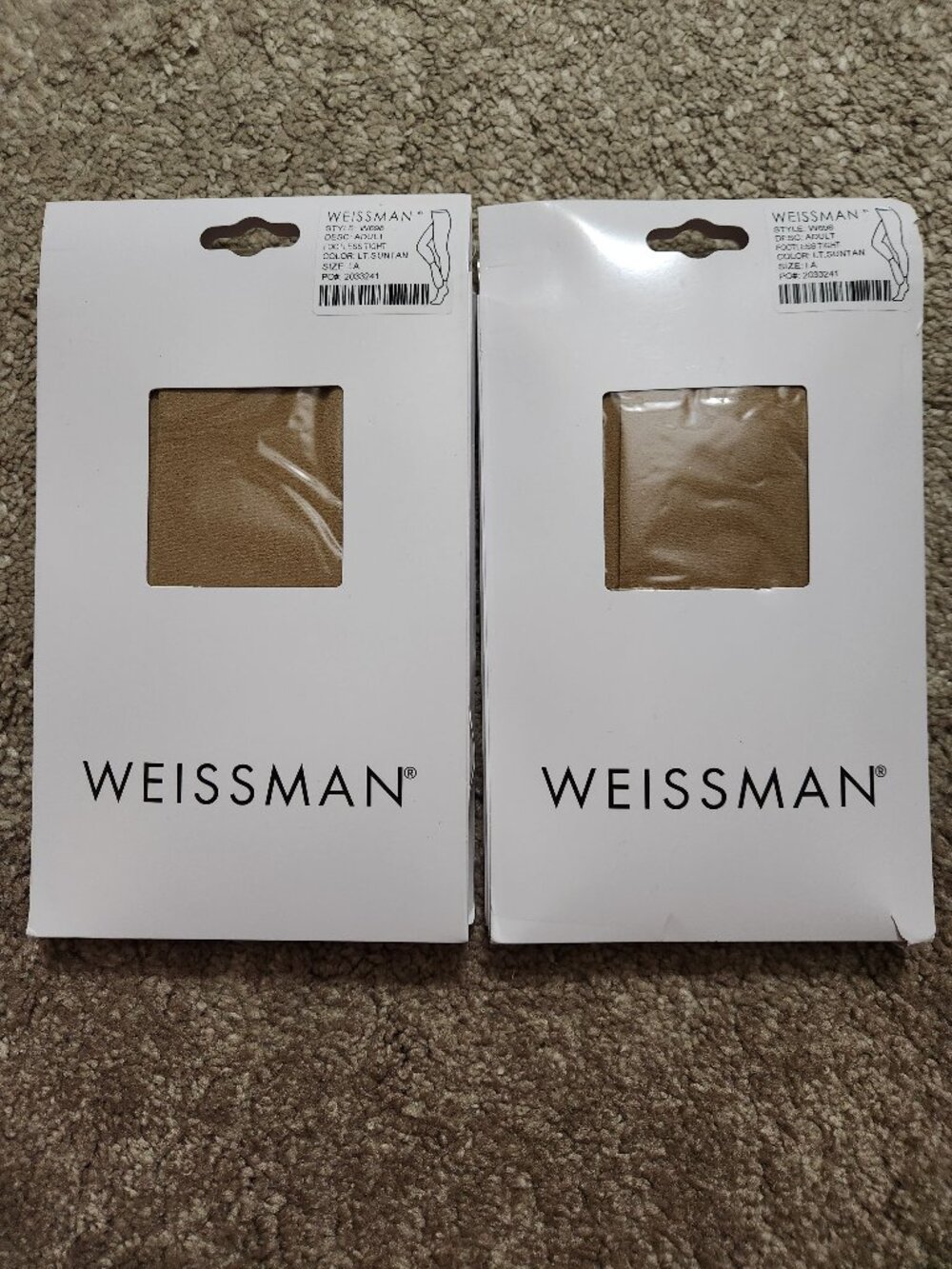 Weissman Footless Dance Tights Style W698 Lt. Suntan Size LA NIB
